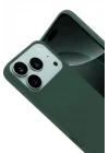 Mey İthalat®  Apple iPhone 17 Pro Nano içi Kadife Silikon - Koyu Yeşil