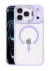 Mey İthalat®   iPhone 17 Pro Remim Lensli Magsafe Standlı Kapak - Lila