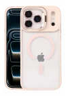 Mey İthalat®   iPhone 17 Pro Remim Lensli Magsafe Standlı Kapak - Pembe