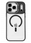 Mey İthalat®   iPhone 17 Pro Remim Lensli Magsafe Standlı Kapak - Siyah
