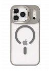 Mey İthalat®   iPhone 17 Pro Remim Lensli Magsafe Standlı Kapak - Titan Gri