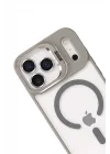 Mey İthalat®   iPhone 17 Pro Remim Lensli Magsafe Standlı Kapak - Titan Gri