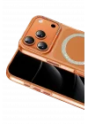 Mey İthalat®   iPhone 17 Pro Tash Diamond Magsafe Kapak - Turuncu
