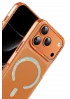 Mey İthalat®   iPhone 17 Pro Tash Diamond Magsafe Kapak - Turuncu
