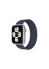 Mey İthalat®  Apple Watch 38mm Ayarlı Solo Silikon Kordon - Lacivert