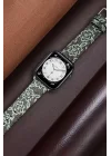 Mey İthalat®  Apple Watch 38mm Creeper Desenli Kordon - Siyah