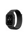 Mey İthalat®  Apple Watch 38mm Hasırlı Cırtcırtlı Kasalı Kordon - Siyah