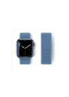 Mey İthalat®  Apple Watch 38mm Hasırlı Cırtcırtlı Kordon - Mavi