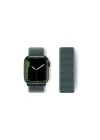 Mey İthalat®  Apple Watch 38mm Hasırlı Cırtcırtlı Kordon - Mavi-Yeşil