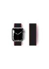 Mey İthalat®  Apple Watch 38mm Hasırlı Cırtcırtlı Kordon - Pembe-Siyah