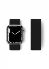 Mey İthalat®  Apple Watch 38mm Hasırlı Cırtcırtlı Kordon - Siyah