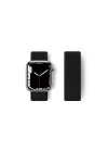 Mey İthalat®  Apple Watch 38mm Hasırlı Cırtcırtlı Kordon - Siyah