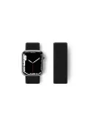 Mey İthalat®  Apple Watch 38mm Hasırlı Cırtcırtlı Kordon - Siyah