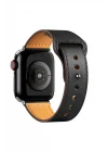 Mey İthalat®  Apple Watch 38mm KR415 Luaz Deri Kordon - Siyah