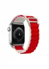 Mey İthalat®  Apple Watch 38mm Mountain Kordon - Beyaz-Kırmızı