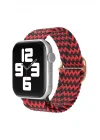 Mey İthalat®  Apple Watch 38mm Star Kordon - Zigzag Kırmızı-Siyah