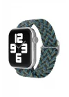 Mey İthalat®  Apple Watch 38mm Star Kordon - Zigzag Mavi-Yeşil
