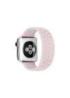 Mey İthalat®  Apple Watch 42mm Ayarlı Delikli Silikon Kordon - Pembe-Beyaz