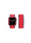 Mey İthalat®  Apple Watch 42mm Hasırlı Cırtcırtlı Kordon - Kırmızı