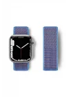 Mey İthalat®  Apple Watch 42mm Hasırlı Cırtcırtlı Kordon - Mor