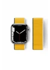 Mey İthalat®  Apple Watch 42mm Hasırlı Cırtcırtlı Kordon - Sarı