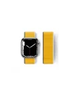Mey İthalat®  Apple Watch 42mm Hasırlı Cırtcırtlı Kordon - Sarı