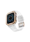 Mey İthalat®  Apple Watch 42mm KR401 Silikon Kordon - Beyaz-Rose