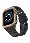Mey İthalat®  Apple Watch 42mm KR401 Silikon Kordon - Siyah-Rose