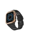 Mey İthalat®  Apple Watch 42mm KR401 Silikon Kordon - Siyah-Rose