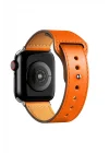 Mey İthalat®  Apple Watch 42mm KR415 Luaz Deri Kordon - Turuncu
