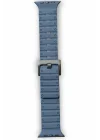 Mey İthalat®  Apple Watch 42mm Magnus Mıknatıslı Silikon Kordon - Mavi
