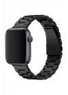 Mey İthalat®  Apple Watch 42mm Metal Baklalı Kordon - Siyah