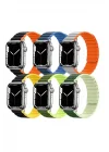Mey İthalat®  Apple Watch 42mm MO-WB1 Çift Renk Mıknatıslı Silikon Kordon - Siyah-Sarı