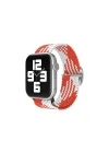 Mey İthalat®  Apple Watch 42mm Star Kordon - Beyaz-Kırmızı
