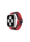 Mey İthalat®  Apple Watch 42mm Star Kordon - Kırmızı-Siyah