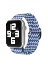 Mey İthalat®  Apple Watch 42mm Star Kordon - Zigzag Beyaz-Mavi