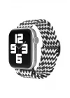 Mey İthalat®  Apple Watch 42mm Star Kordon - Zigzag Siyah-Beyaz