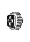 Mey İthalat®  Apple Watch 42mm Star Kordon - Zigzag Siyah-Beyaz