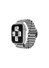 Mey İthalat®  Apple Watch 42mm Star Kordon - Zigzag Siyah-Beyaz