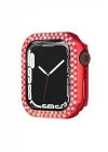 Mey İthalat®  Apple Watch 42mm Taşlı Kasa - Kırmızı