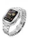 Mey İthalat®  Apple Watch 44mm Metal Petek Kasalı Kordon - Siyah