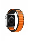Mey İthalat®  Apple Watch Ultra 49mm Mountain Kordon - Siyah-Turuncu