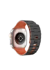 Mey İthalat®  Apple Watch Ultra 49mm Wowen Kordon - Siyah-Turuncu