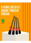 Mey İthalat® Araba Temizliği İçin 5 Parça Fırça Takımı