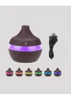 Mey İthalat® Aromaterapi Uyumlu 300 ml LED Işıklı Oda Kokusu Difüzörü