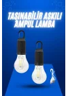 Mey İthalat® Askılı Kırılmaz Led Işık Kamp Bahçe Lambası Taşınabilir Led Ampul Şarjlı