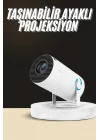 Mey İthalat® Ayaklı Projeksiyon Taşınabilir Mini Projektör Sinema Projektörü Android