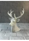 Mey İthalat® Beyaz Geyik Biblo 23 cm Dekoratif Modern Tasarım