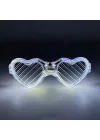 Mey İthalat® Beyaz LED Işıklı Kalp Gözlük – 3 Modlu Parti