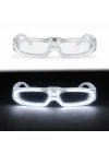 Mey İthalat® Beyaz LED Işıklı Parti Gözlüğü 3 Modlu – Gece Eğlence Gözlüğü